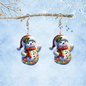 Christmas snowman earrings